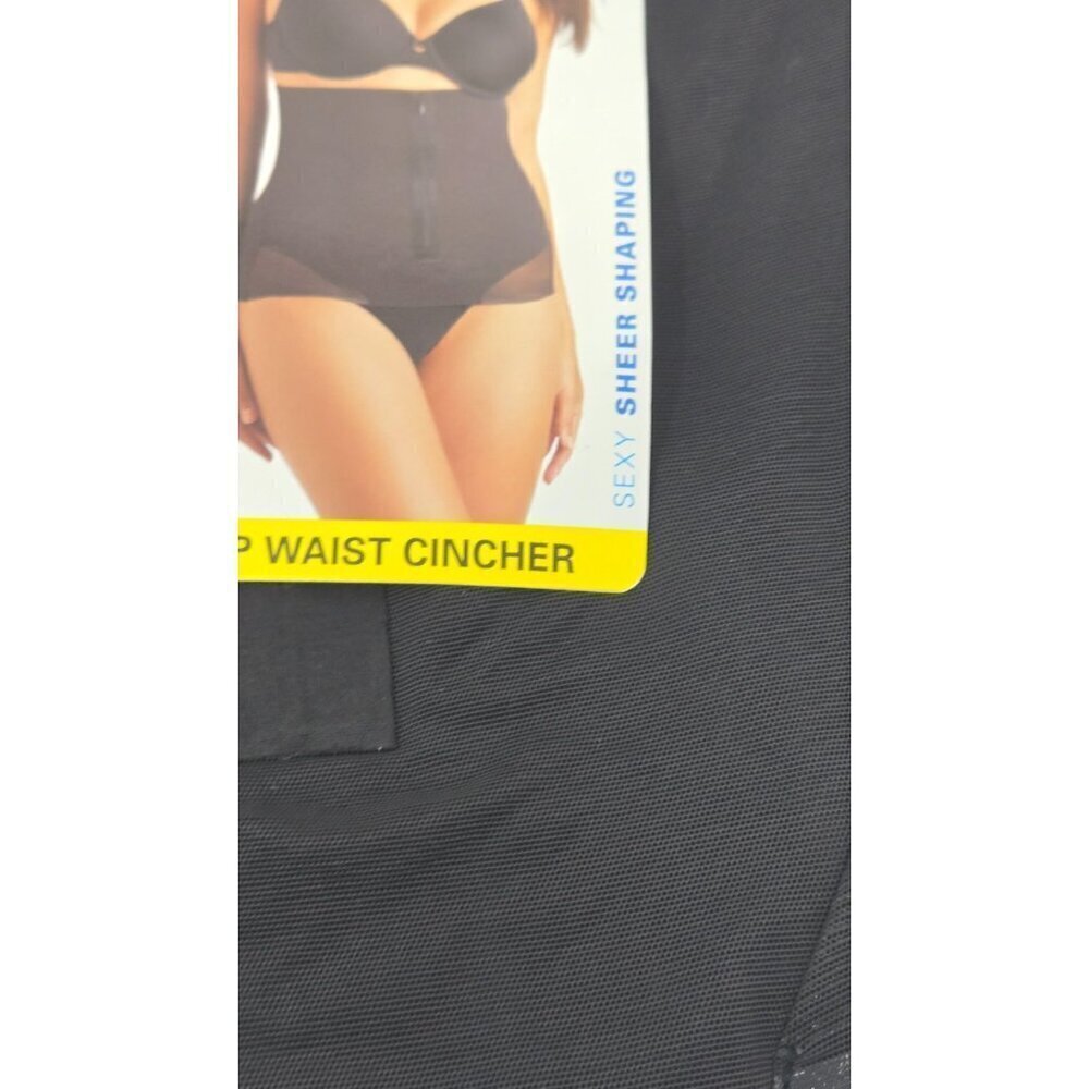 SlimShaper by Miracle Brands Women's Sheer Shaping Waist Cincher Black Size M - Picture 7 of 9